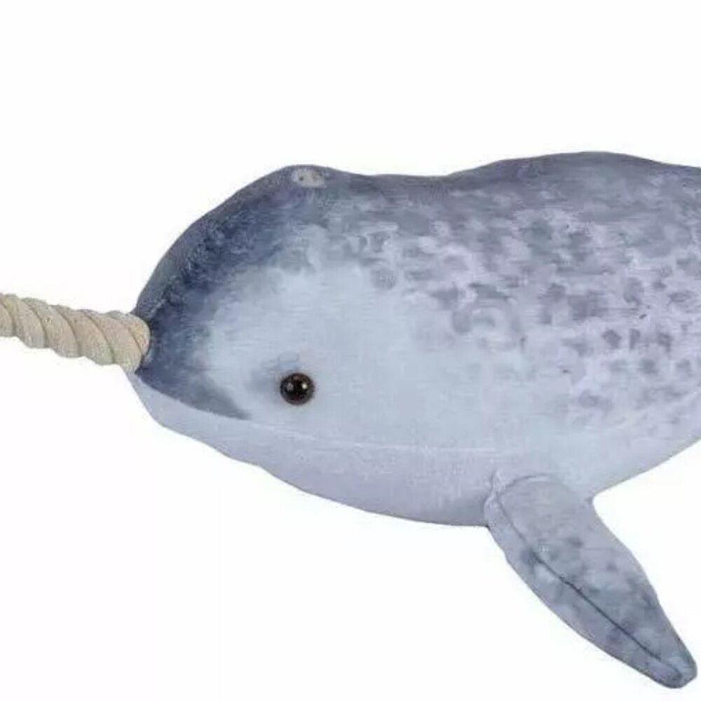NEW Wild Republic Living Ocean NARWHAL 20" Plush Toy Stuffed Animal